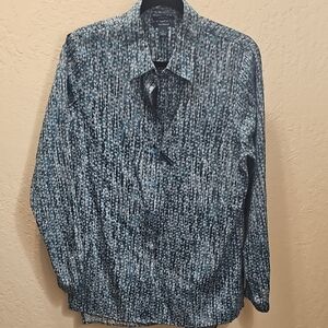 Westbound Teal and Gray Patterned Shirt